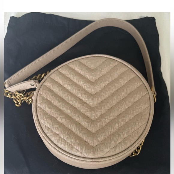 Yves Saint Laurent Beige Quilted Leather Crossbody Bag - Picture 3 of 9